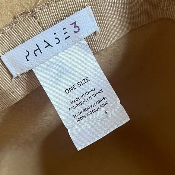 Phase 3 100% Wool Hat in Camel Tan NWOT - Picture 9 of 12